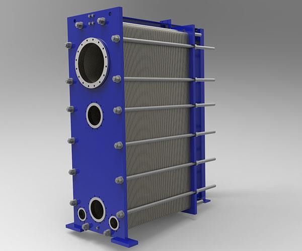 Industrial Condenser Plate Heat Exchanger  Light Machinery Waste Water Processing